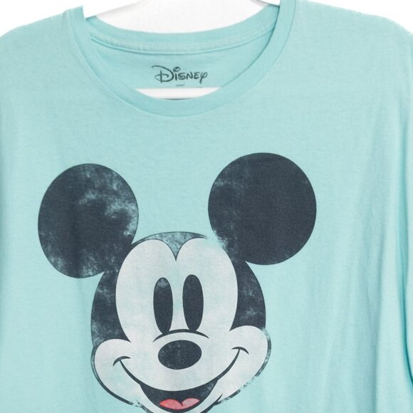 Disney Mickey Mouse Size 2X Distressed Vintage Style Graphic Tee in Mint Green - Picture 3 of 8